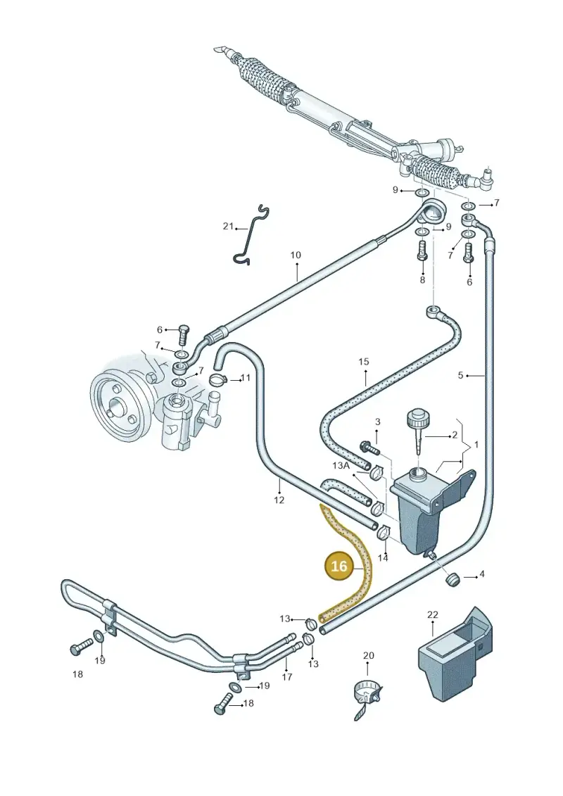 8D0422891C — Audi A4/Avant (1999-2001) diagram 218422500, position 16