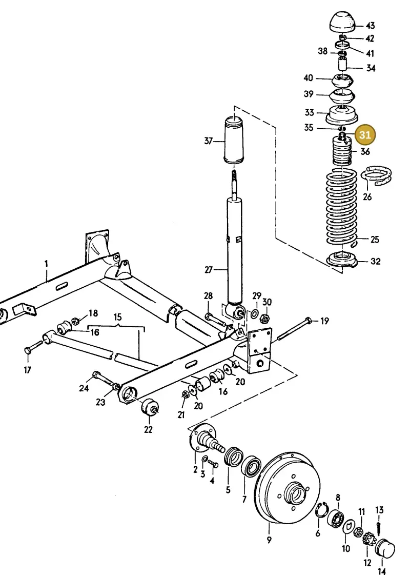 8D0512097 — Audi Fox (1976-1978) diagram 016049000, position 31
