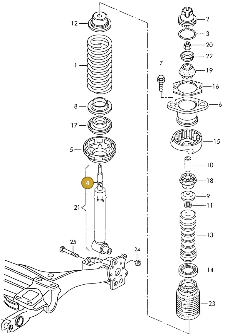 8D0512097 — Audi A4/Avant F8D-W-> (1997-1998) diagram 156511100, position 4