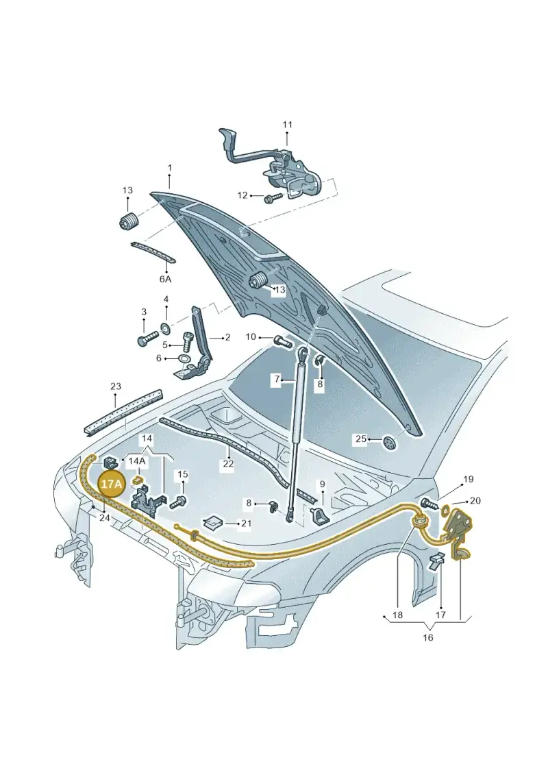 8D0611797D — Audi RS4 AV. QU. (2000-2001) diagram 156823100, position 17A