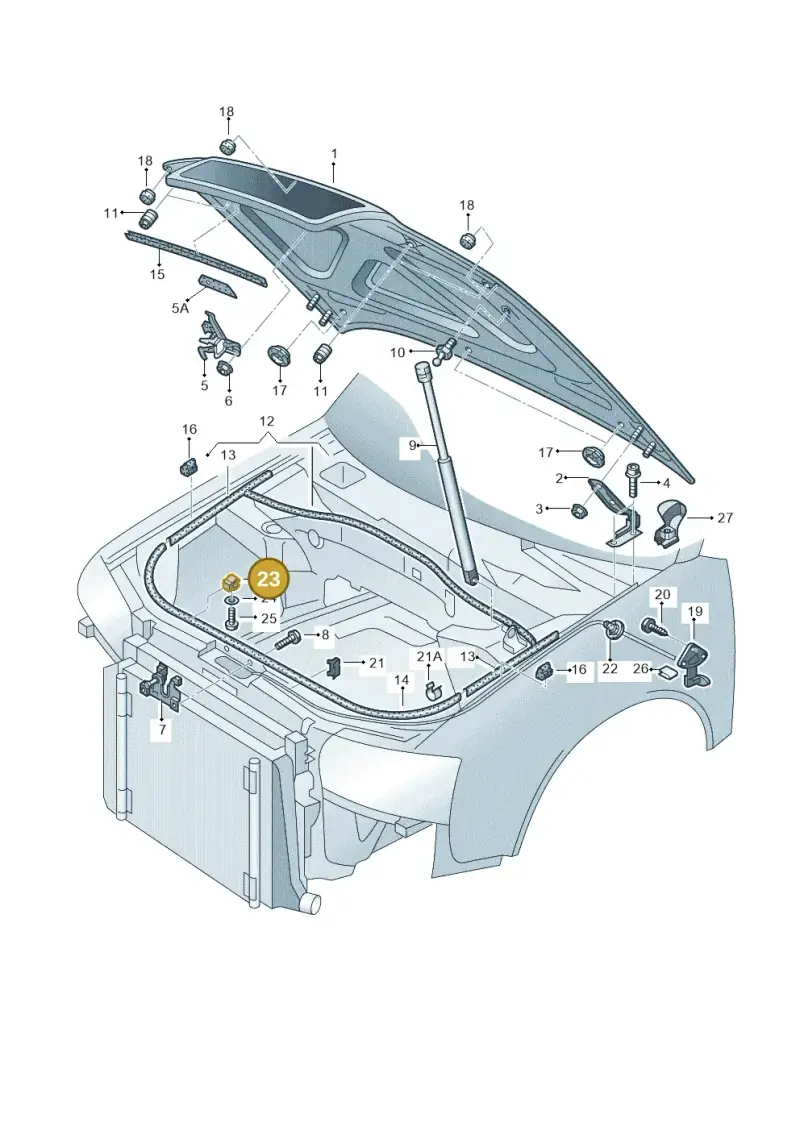 8D0611797D — Audi RS6 qu. (2003-2004) diagram 260823100, position 23