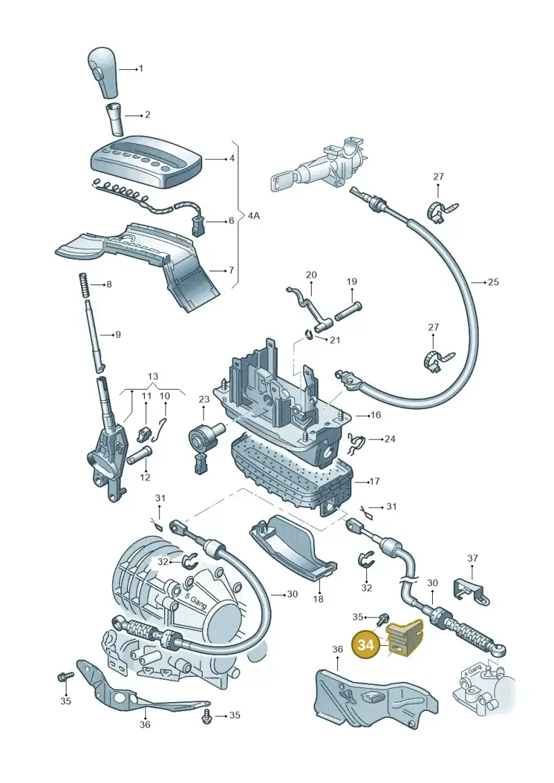 8D0713281C — Audi A4/Avant (1999-2001) diagram 156713100, position 34