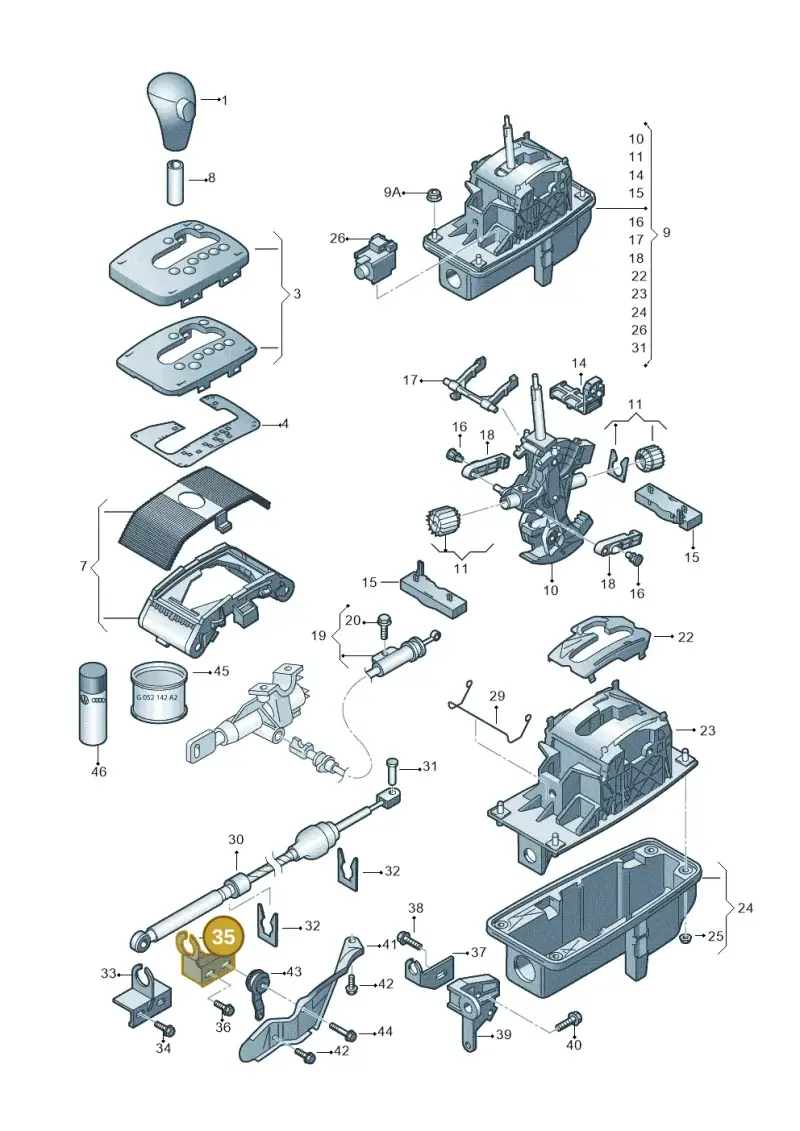 8D0713281C — Audi A4/S4/Av./qu.     05> (2005-) diagram 454713150, position 35