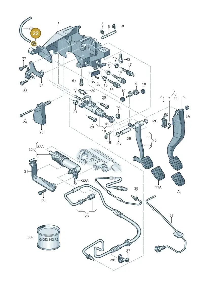 8D0721495B — Audi RS6 qu. (2003-2004) diagram 156721250, position 22