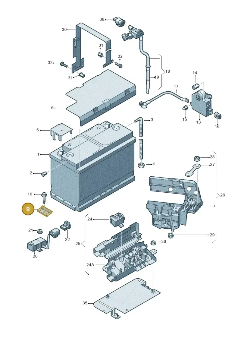 8D0803123A — Audi A6 2.7 TDI (2008-2011) diagram 448915000, position 9