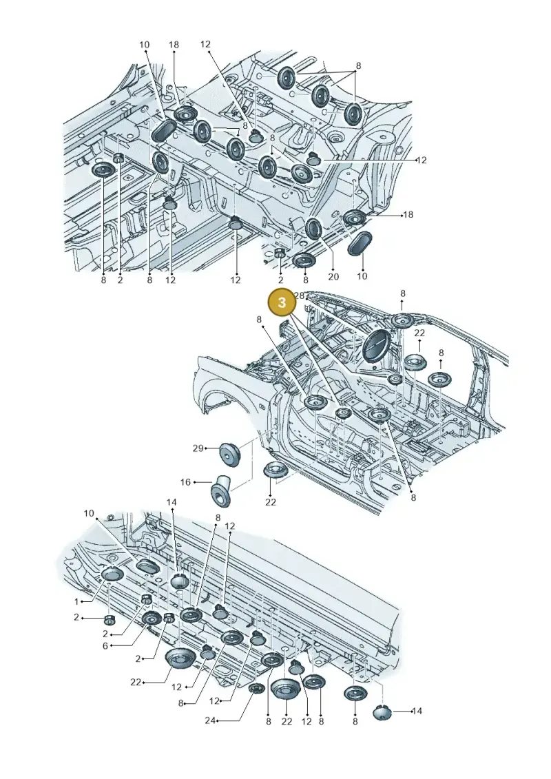 8D0803583H — Audi RS4 Cabrio qu.    08> (2007-) diagram 249803360, position 3