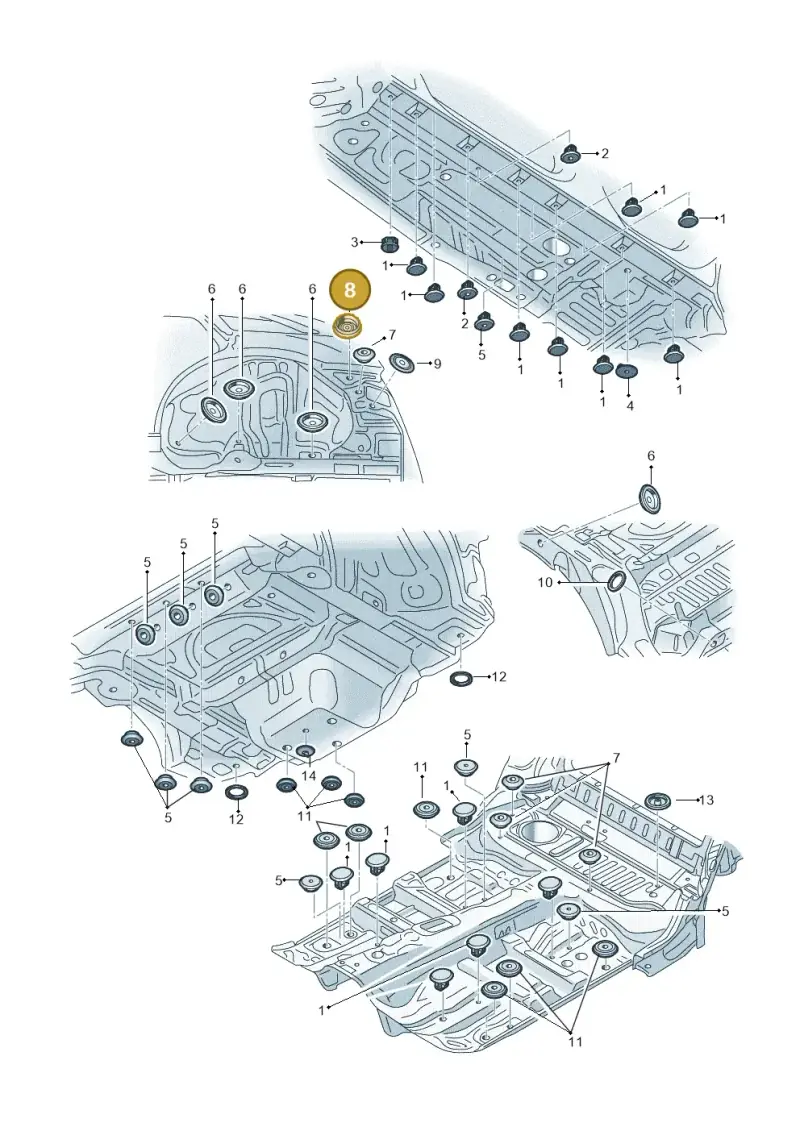8D0804297 — Audi Q5 qu. 2.0 TDI (2012-2017) diagram 647803360, position 8