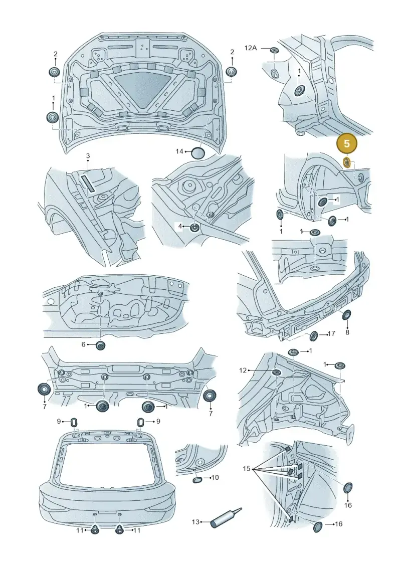 8D0804297 — Audi Q3 1.4 (2016-) diagram 728803350, position 5