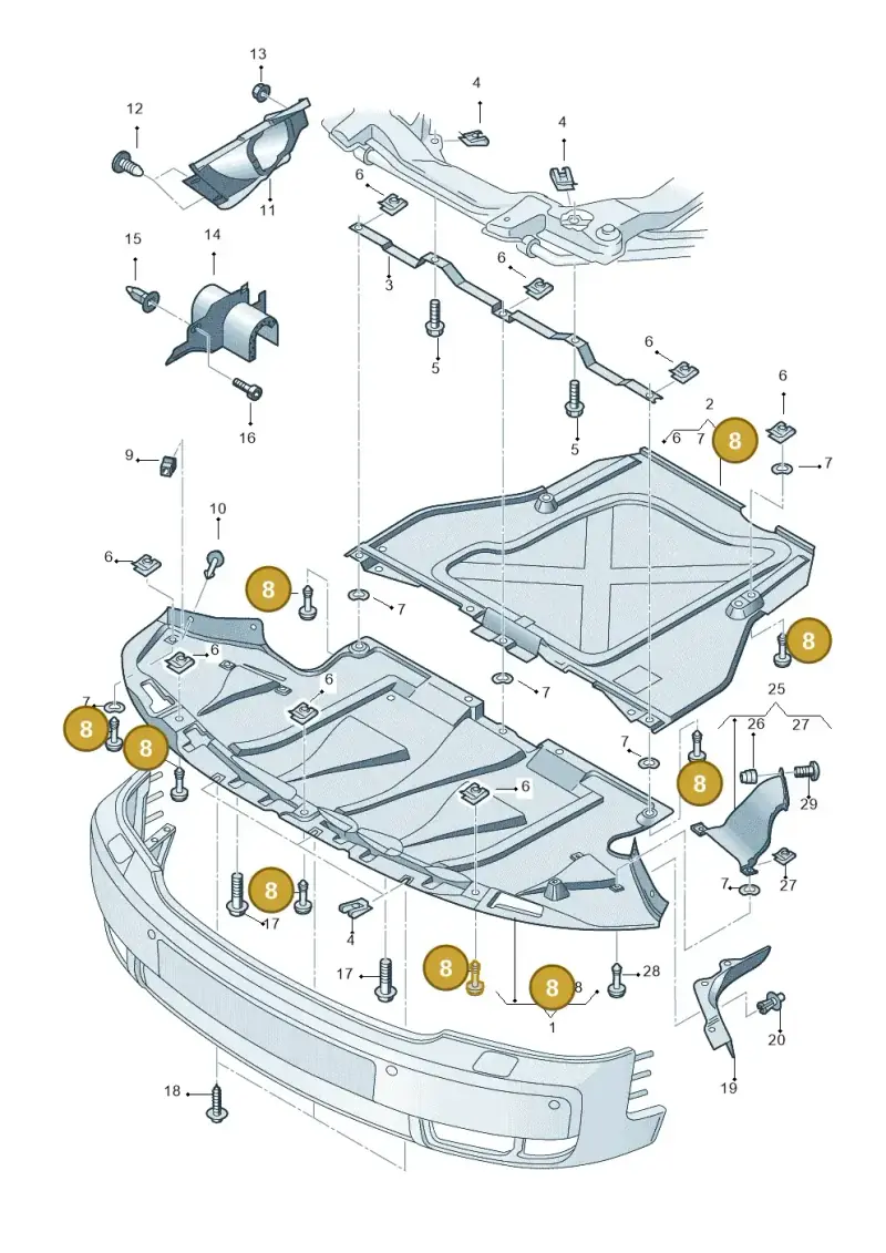 8D0805121 — Audi A6 2.7 TDI (2008-2011) diagram 247863250, position 8