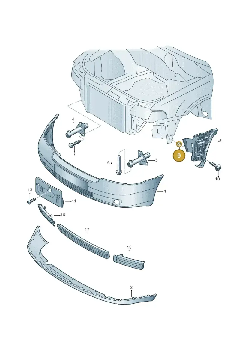8D0807300A — Audi A4/Avant (1999-2001) diagram 223807000, position 9