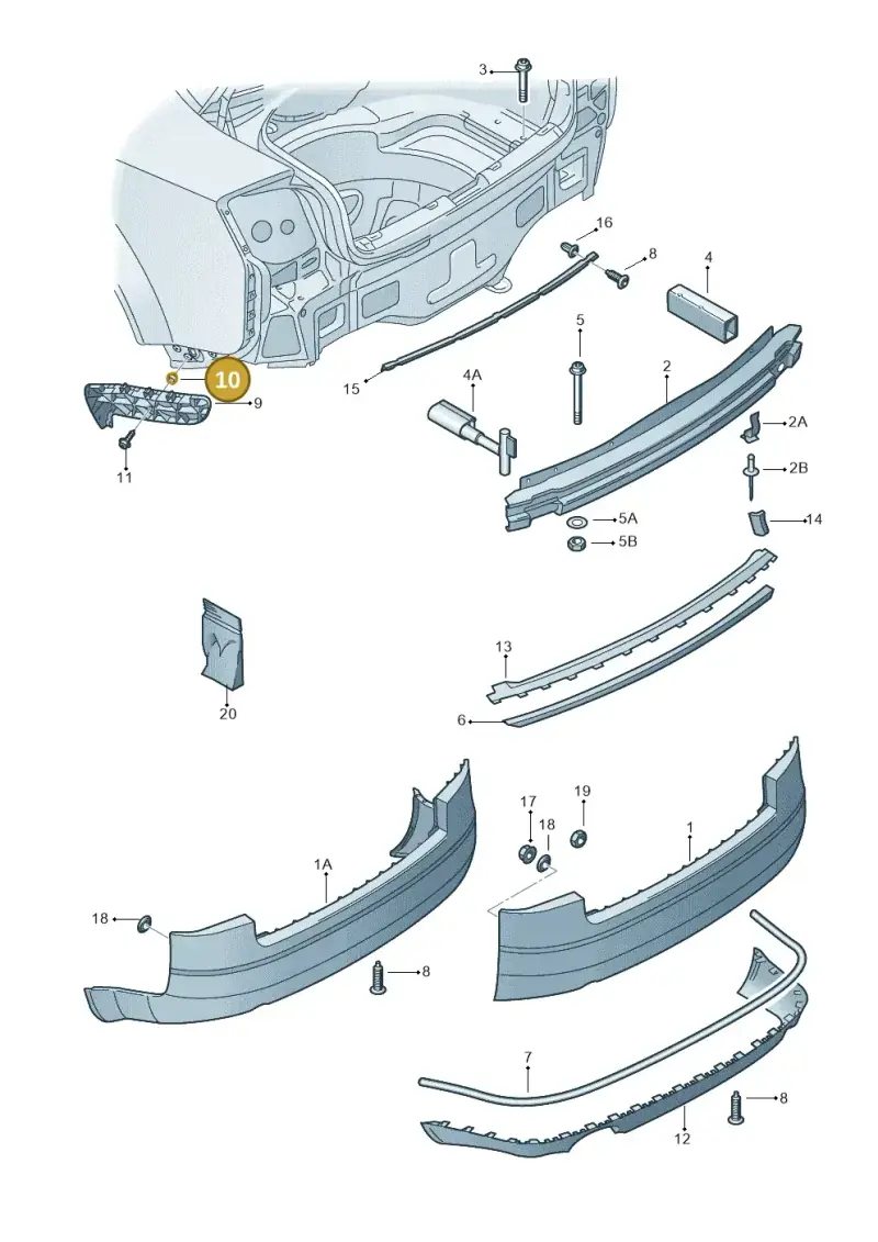 8D0807300A — Audi A4/S4/Av./qu. (2001-2004) diagram 249807500, position 10