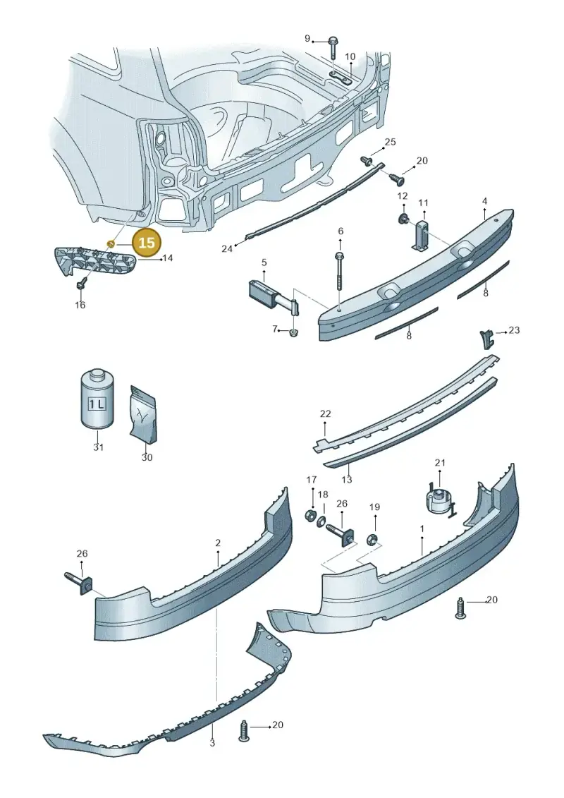 8D0807300A — Audi A4/S4/Av./qu. (2001-2004) diagram 249807650, position 15