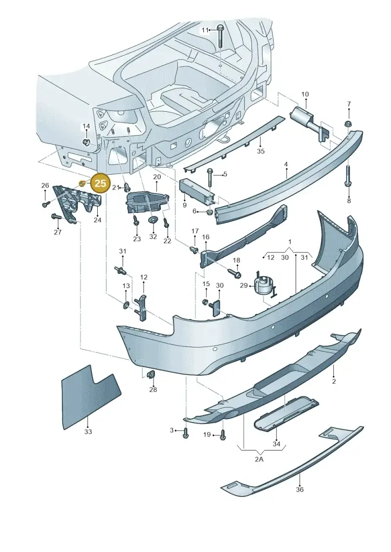 8D0807300A — Audi RS6 Avant qu.5.0 (2007-2010) diagram 448807500, position 25