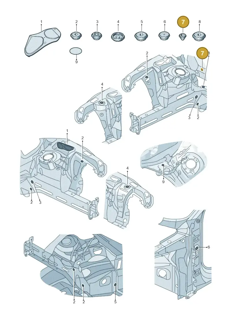 8D0819598 — Audi A6 2.0 (2018-) diagram 435803340, position 7