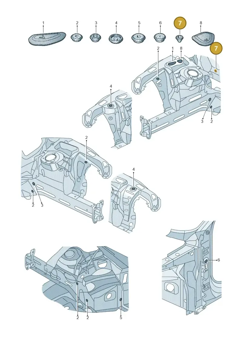 8D0819598 — Audi RS7 Sportback (2019-) diagram 538803034, position 7