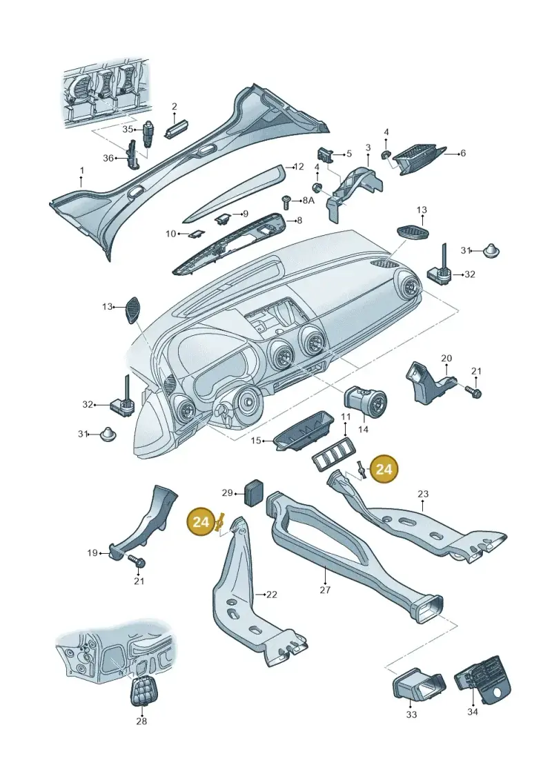 8D0819598 — Audi RS3 Limousine (2017-2020) diagram 745819300, position 24