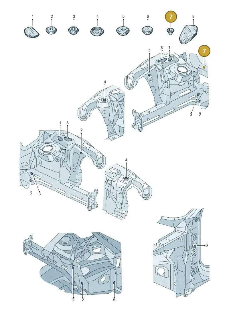 8D0819598 — Audi RS6 Avant (2019-) diagram 537803034, position 7
