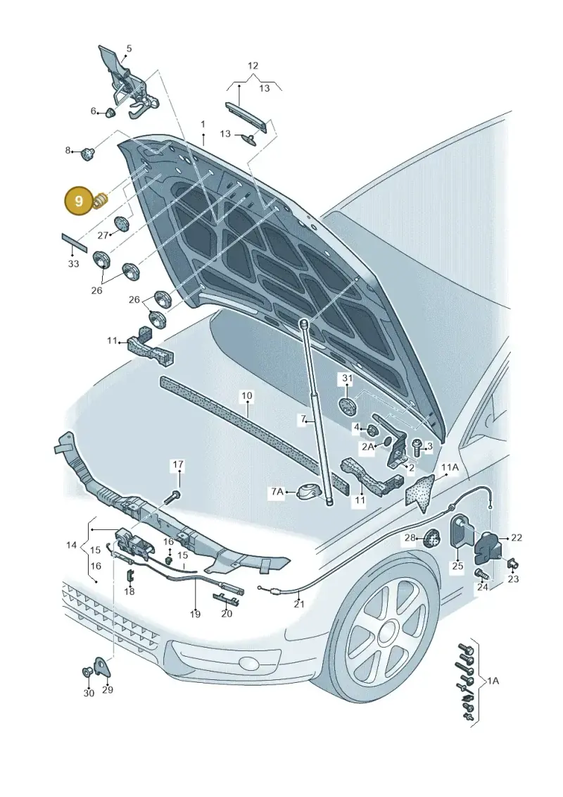 8D0823481 — Audi RS5 Coupe (2010-2015) diagram 620823000, position 9