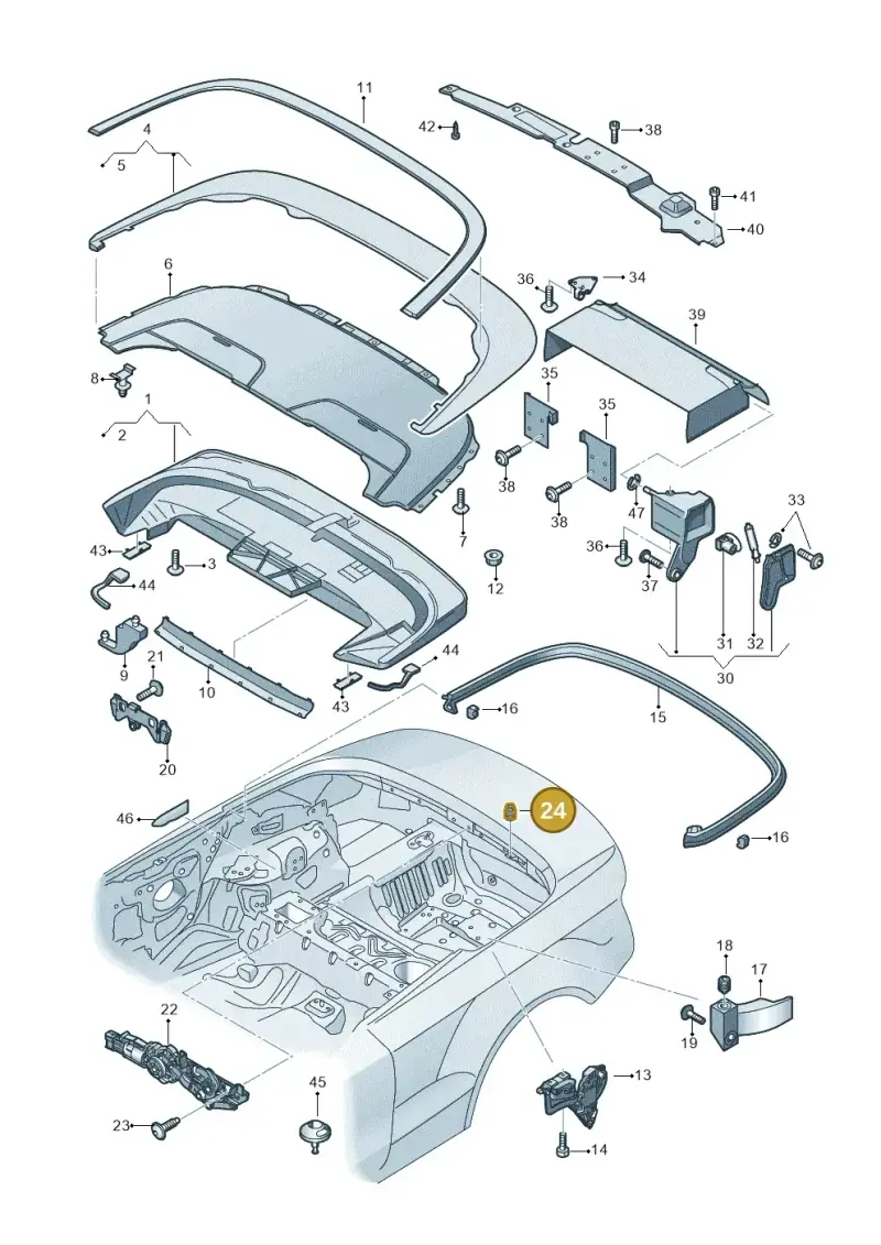 8D0823481 — Audi A5 Cabrio 2.0 (2008-2012) diagram 670825500, position 24