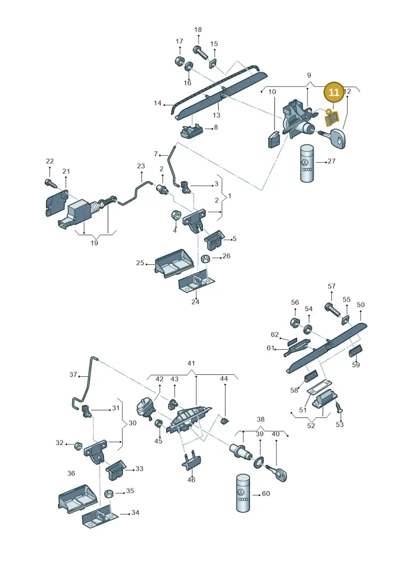 8D0827637 — Audi A3/S3/QUATTRO (2000-2003) diagram 209827400, position 11