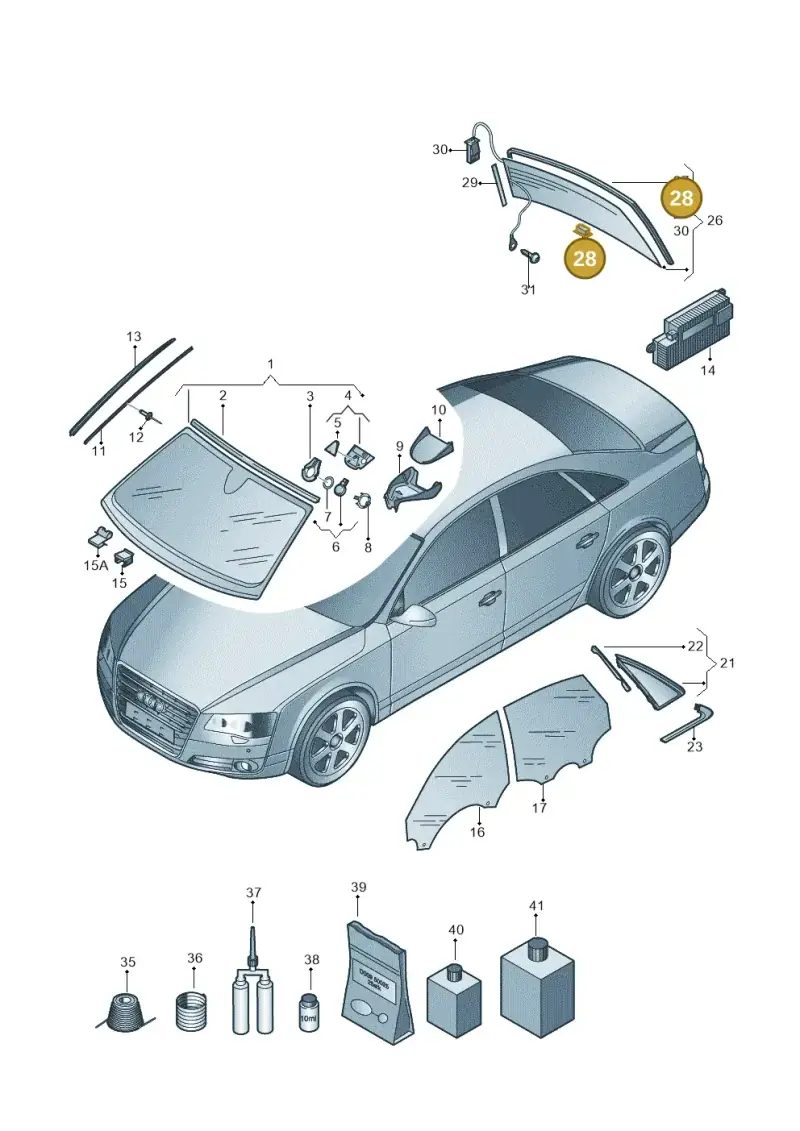 8D0845237 — Audi A8L qu. 3.0 TDI (2009-2014) diagram 696845000, position 28