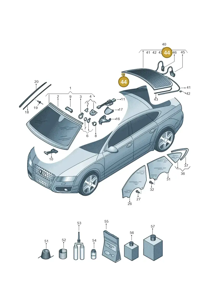 8D0845237 — Audi A7 Sportback (2010-2015) diagram 711845000, position 44