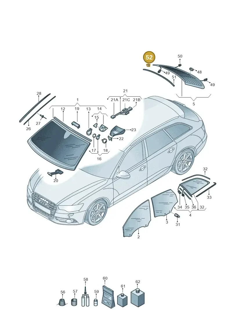 8D0845237 — Audi RS6 Avant (2013-2018) diagram 758845100, position 52