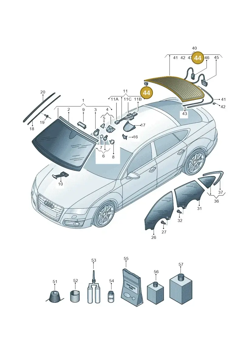 8D0845237 — Audi A7 Sportback (2014-2018) diagram 765845000, position 44