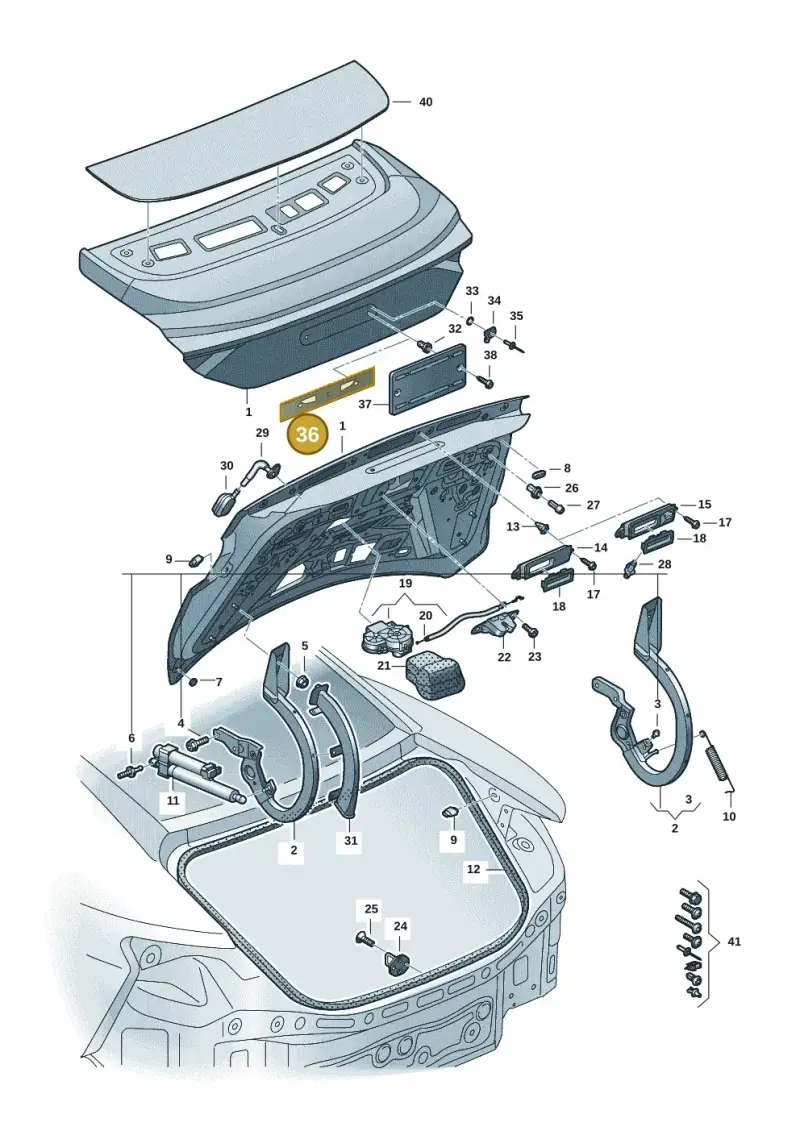 8D0853419F — Audi RS e-tron GT (2020-2020) diagram 4j1827000, position 36
