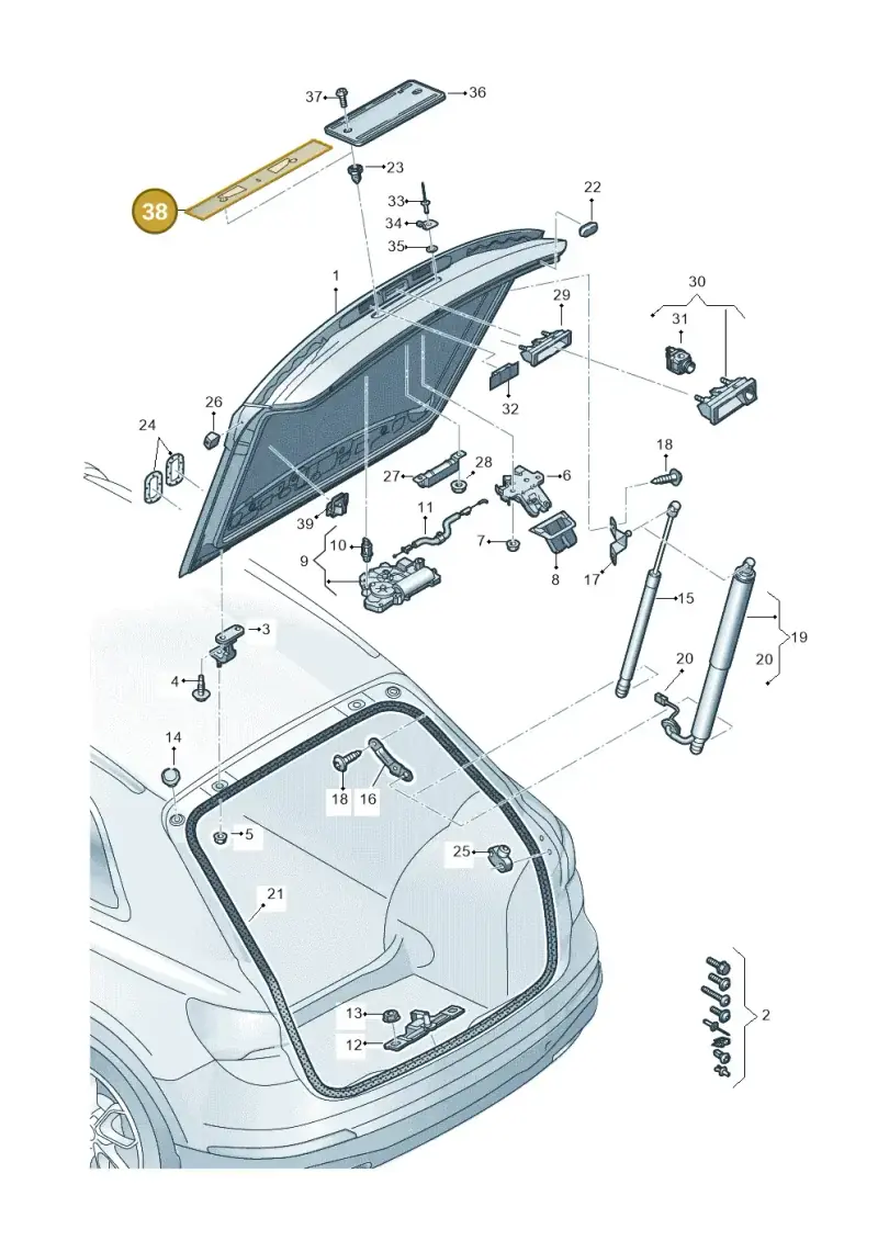 8D0853419F — Audi RSQ3 Sportback (2019-2024) diagram 597827000, position 38