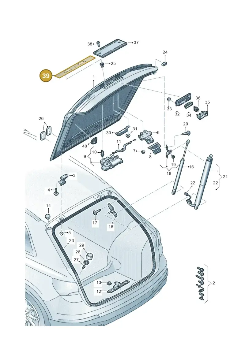8D0853419F — Audi Q4 Sportback (2021-2022) diagram 89a827000, position 39