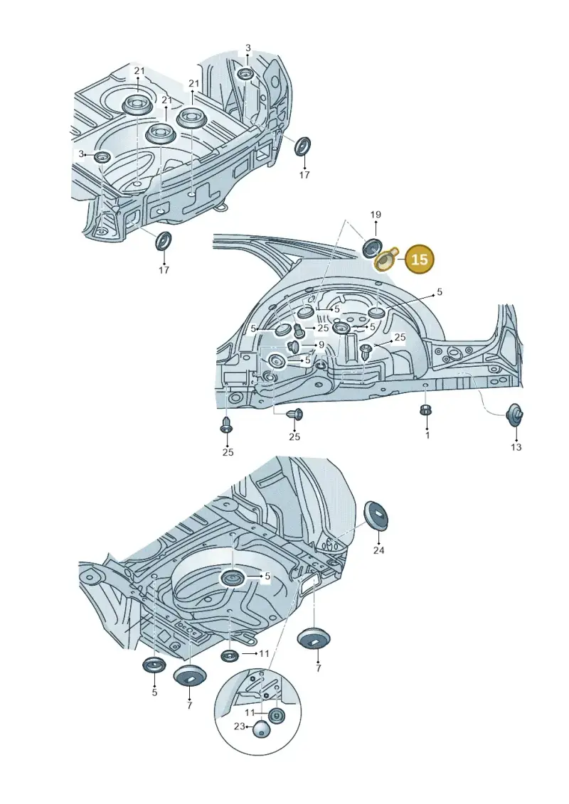 8D0877242 — Audi RS4 qu.           07> (2006-) diagram 249803370, position 15