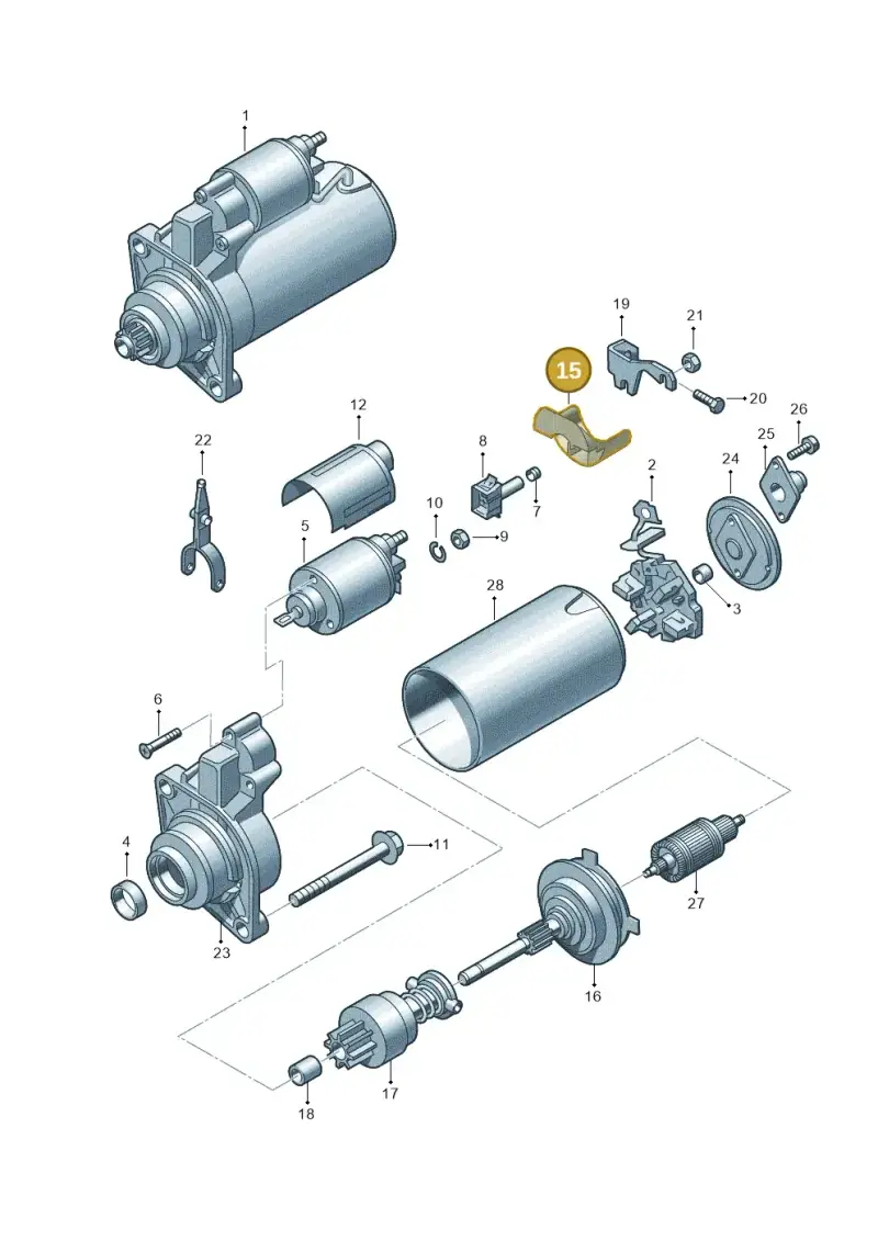 8D0911483A — Audi A4/S4 Cabrio./qu. 07> (2006-) diagram 176911000, position 15