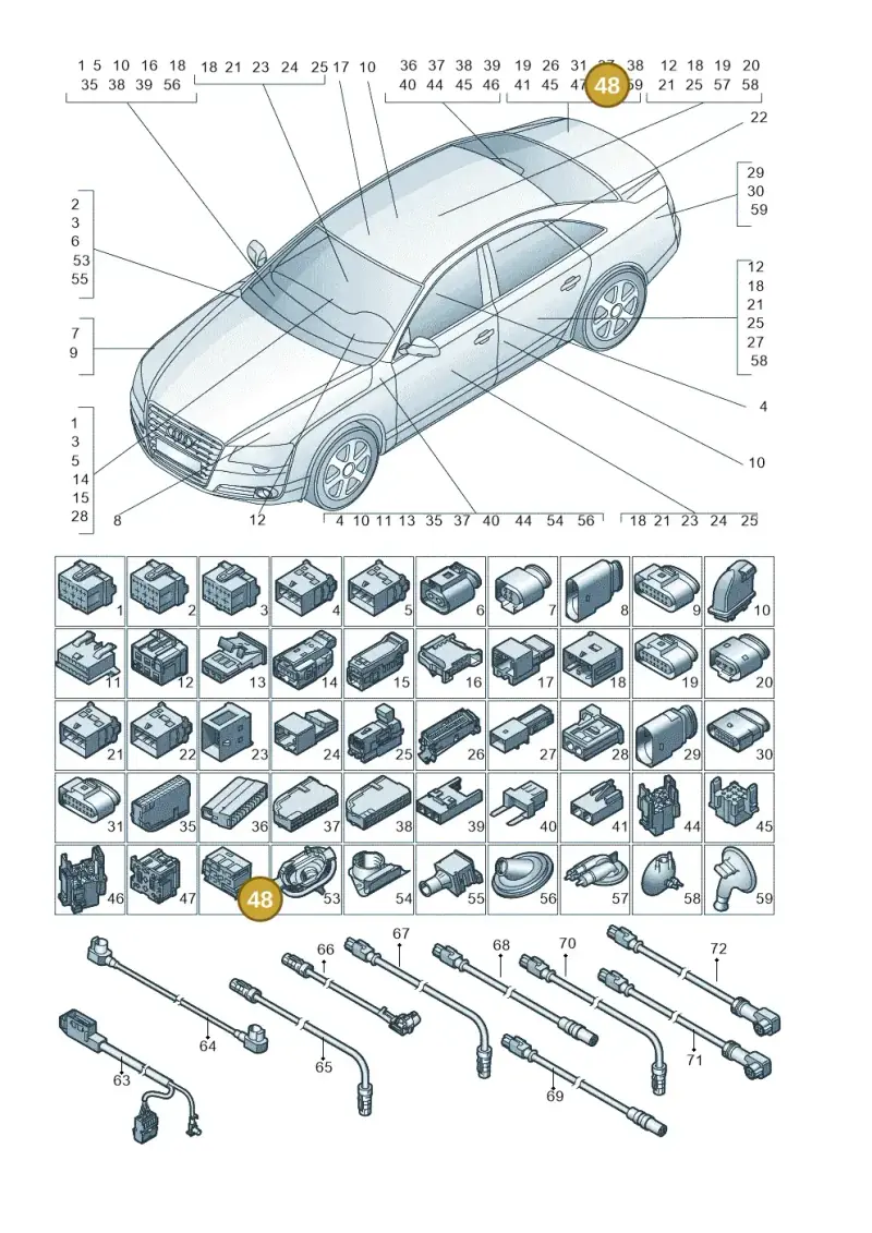 8D0937528 — Audi A8L qu. 3.0 TDI (2013-2018) diagram 771971790, position 48