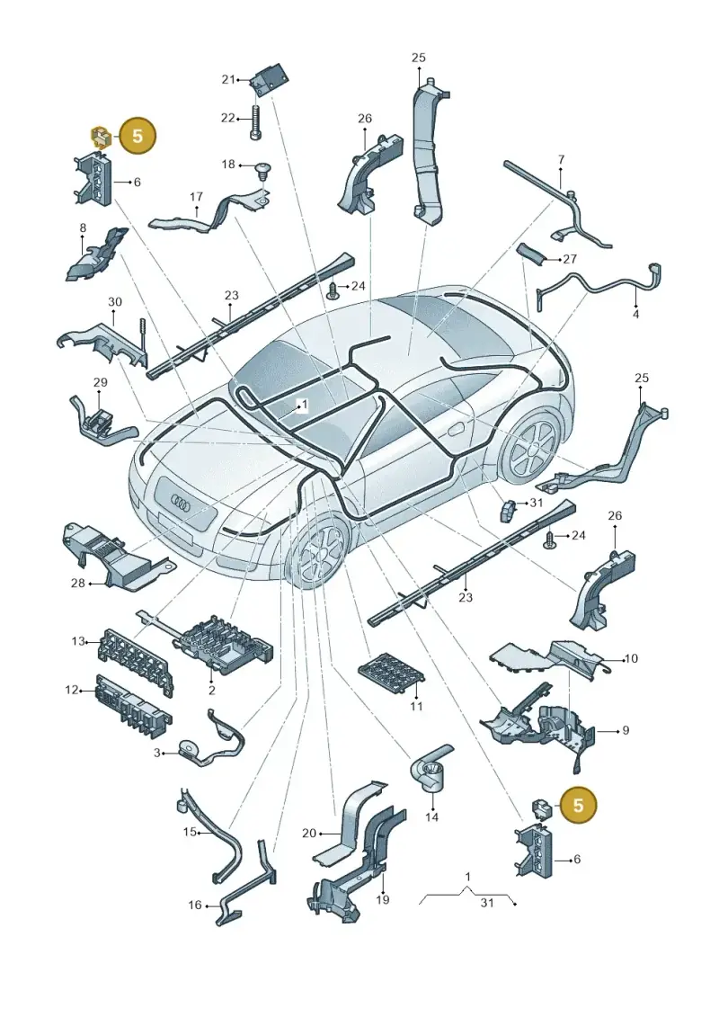 8D0937545D — Audi TT Coupe/Roadster (2002-2006) diagram 278971800, position 5