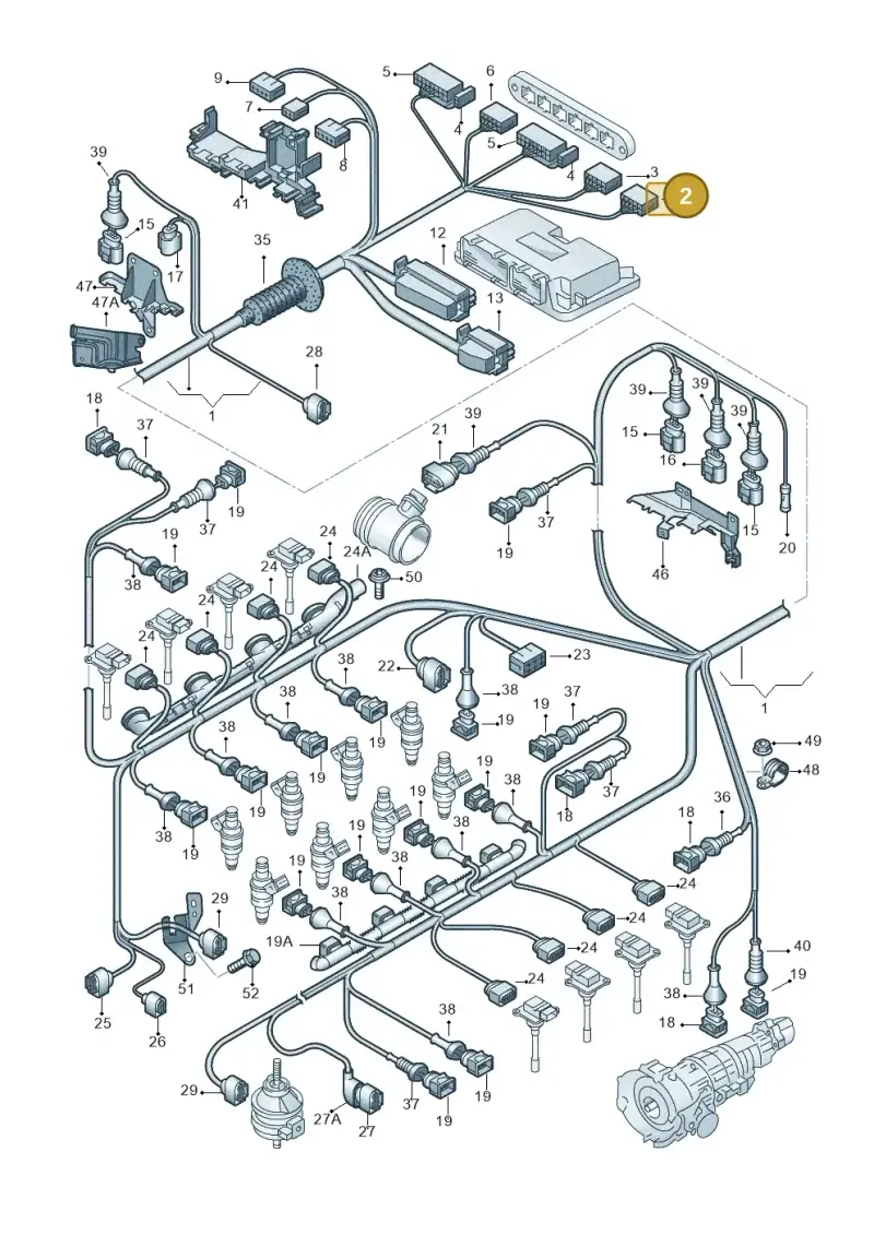 8D0937733 — Audi RS6 qu. (2003-2004) diagram 260971600, position 2