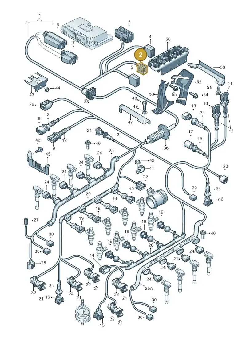 8D0937733B — Audi A8/S8/qu. lang (2003-2007) diagram 291971600, position 2
