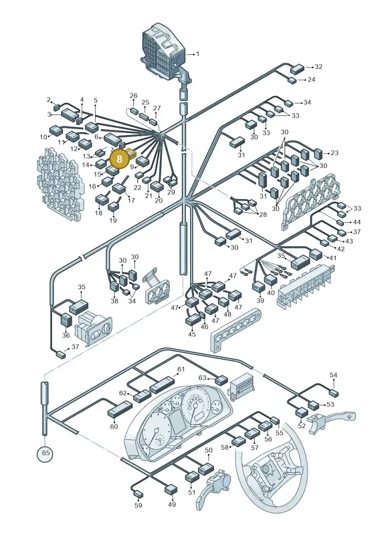 8D0937733D — Audi RS6 qu. (2003-2004) diagram 260971920, position 8