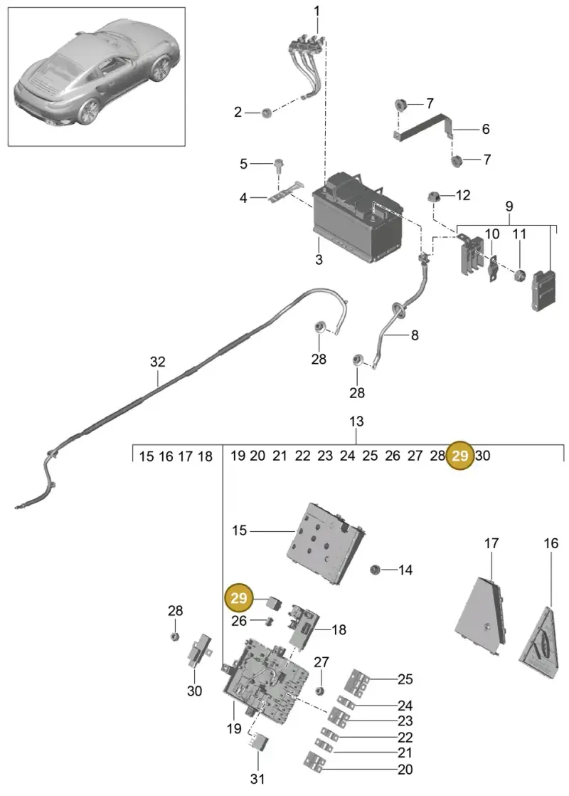 8D0951253 — Porsche 911 (2013-2020) diagram p42902006, position 29