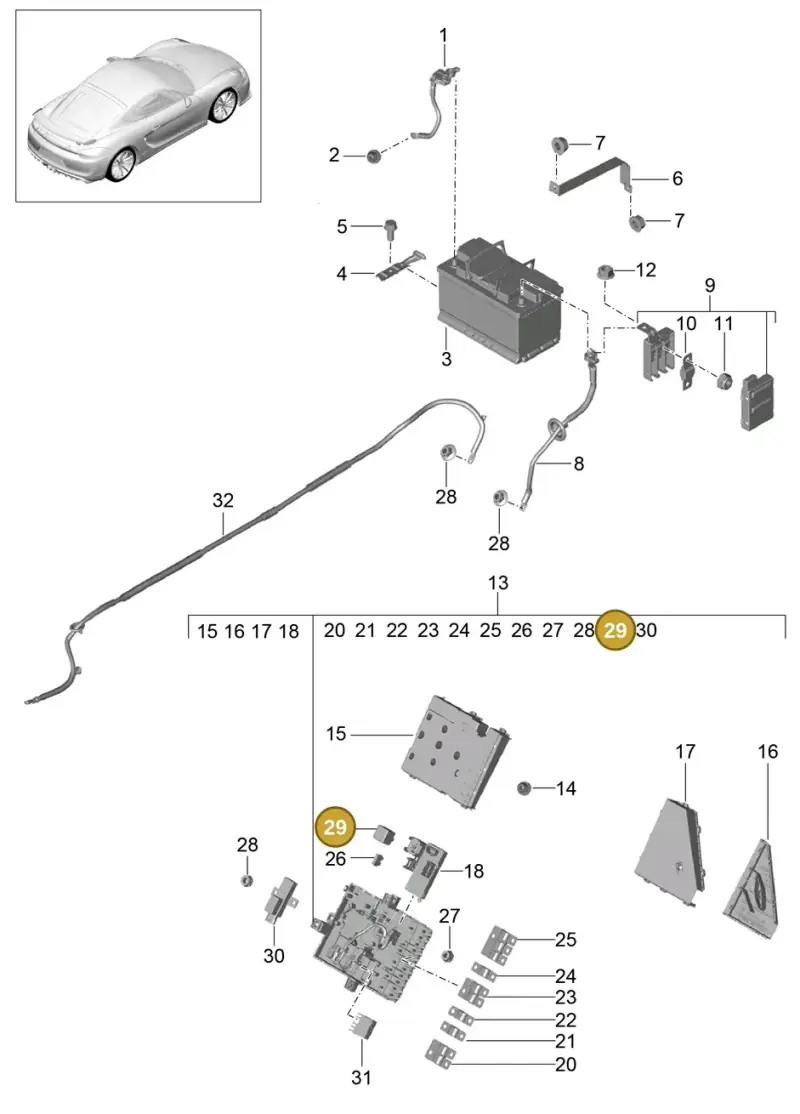8D0951253 — Porsche Cayman GT4 (2015-2016) diagram p45902006, position 29