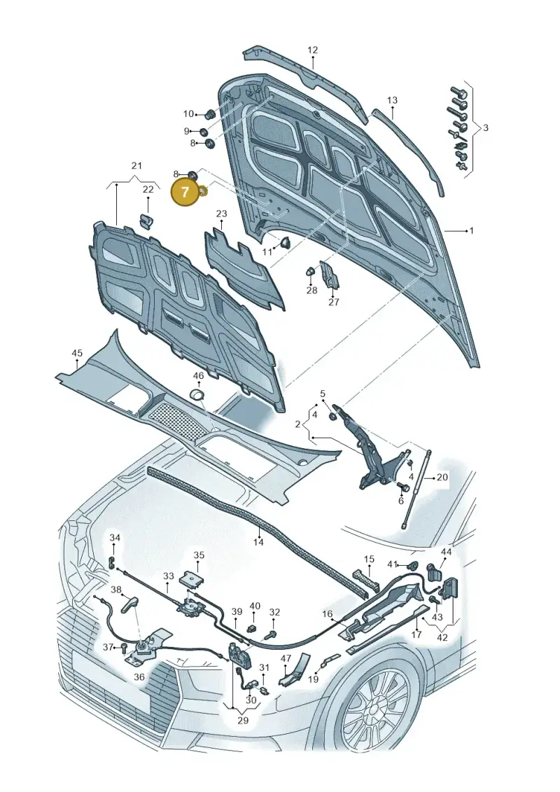 8D0955754 — Audi RS4 Avant (2017-) diagram 438823000, position 7