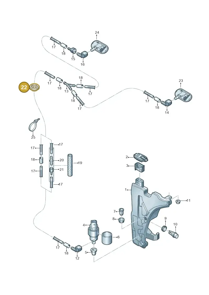 8D0955754 — Audi RS4 Avant (2017-) diagram 849955100, position 22