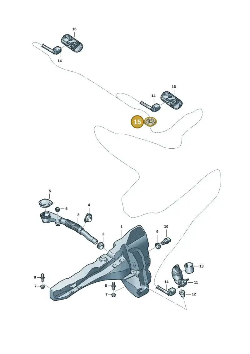 8D0955754 — Audi A3 Sportback (2019-2021) diagram 596955013, position 15