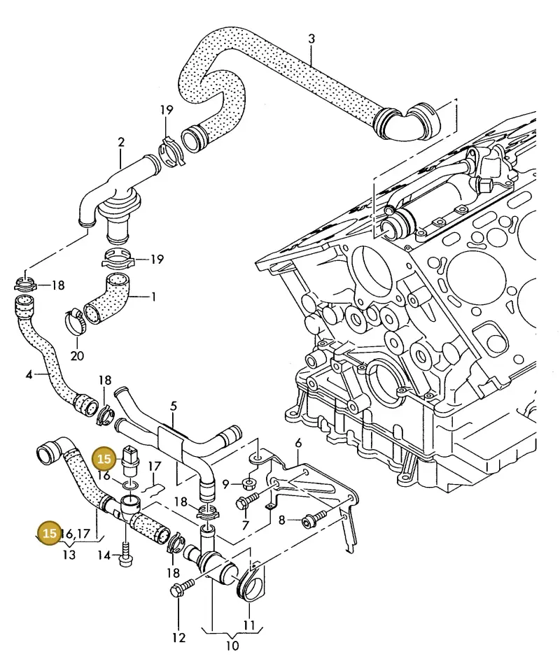 8D0959481B — Audi A8 quattro (1999-2002) diagram 255121530, position 15