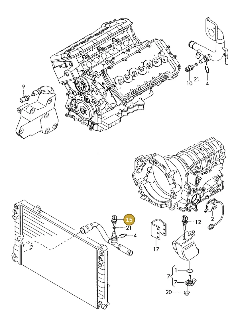 8D0959481B — Audi A8 quattro (1999-2002) diagram 255919870, position 15