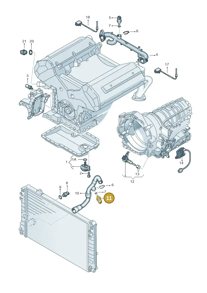 8D0959481B — Audi RS6 qu. (2003-2004) diagram 255919800, position 11