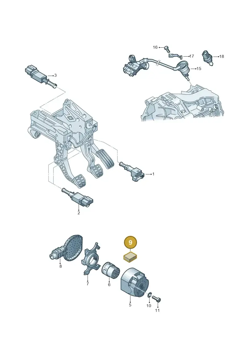 8D0971701 — Audi RS4 Cabrio qu.    08> (2007-) diagram 249945500, position 9