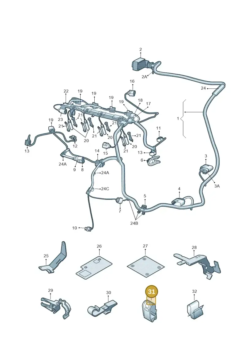 8D0971847A — Audi TTS Coupe 2.0 (2010-2014) diagram 707971350, position 31