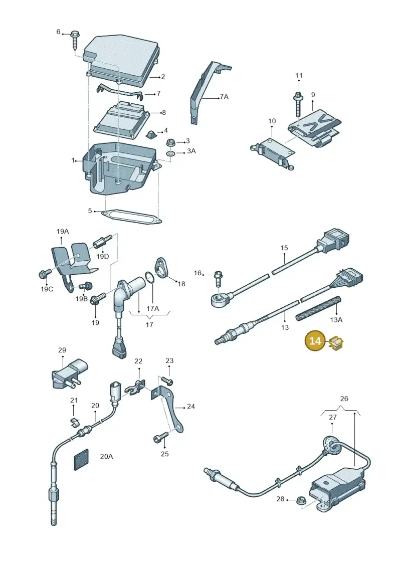 8D0971847J — Audi A4/S4 Cabrio./qu. (2002-2006) diagram 249906100, position 14