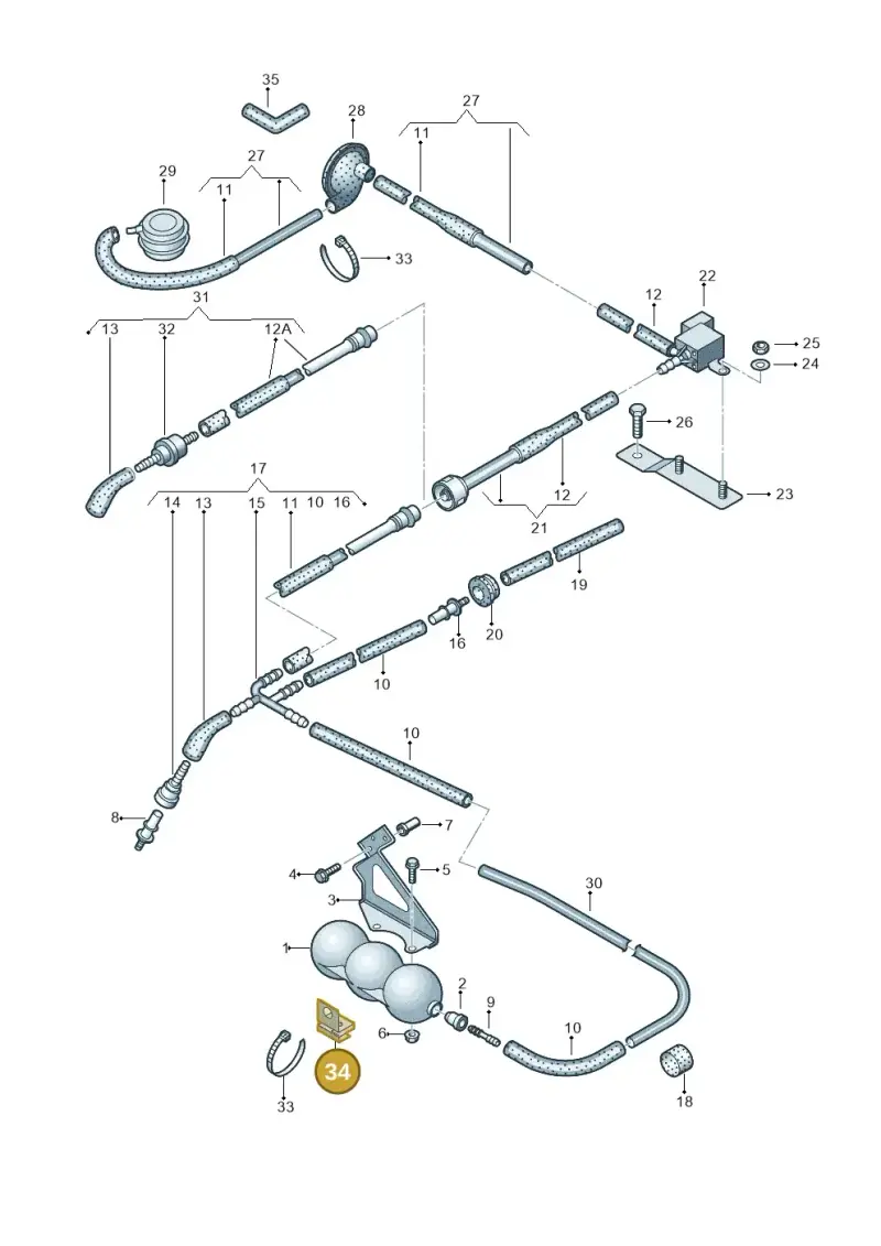 8D0971847J — Audi A6/Wagon/quattro (2001-2004) diagram 264131350, position 34